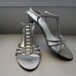 Grey Papell studio heels with bling!